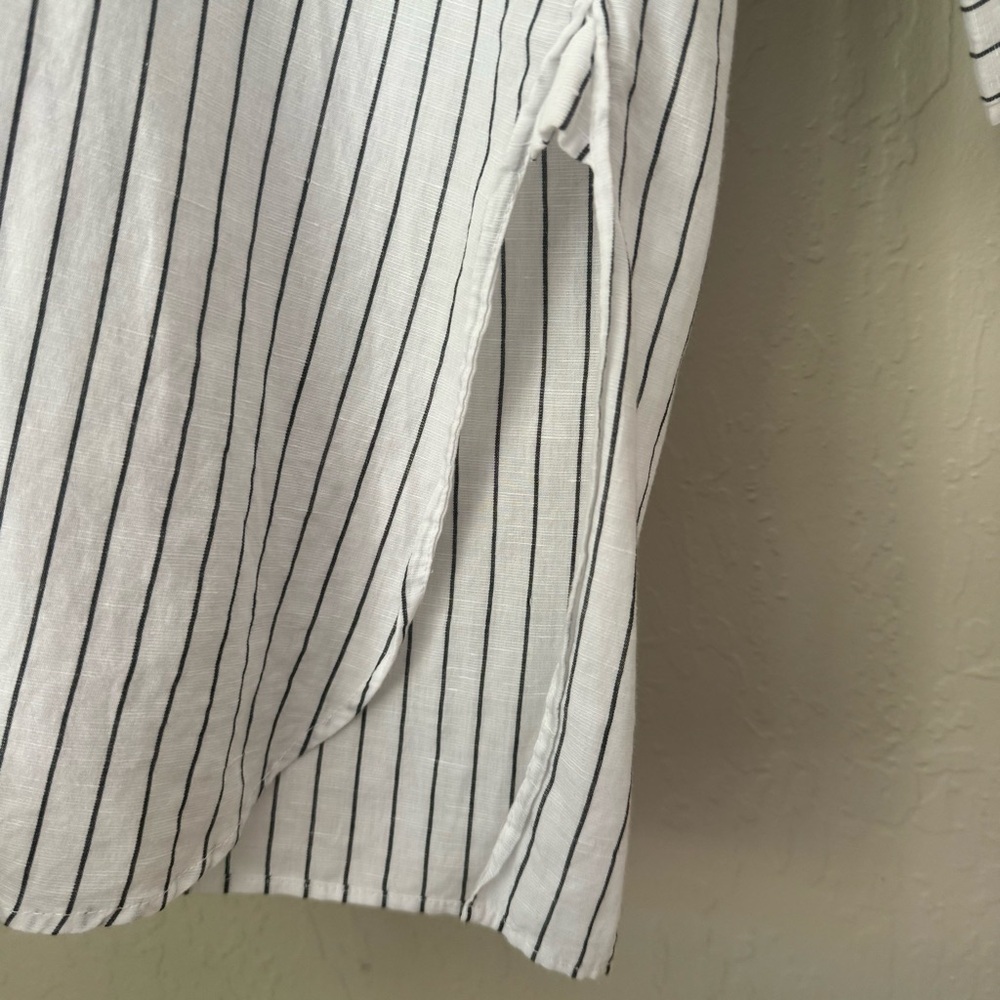 NILI LOTAN Loria Tunic Shirt Dress WITH ORIGINAL TAG Linen Cotton Stripe Size M - Picture 12 of 16